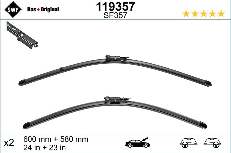 Set lamela stergator SWF Wiper FB OE LHD 600 580 mm