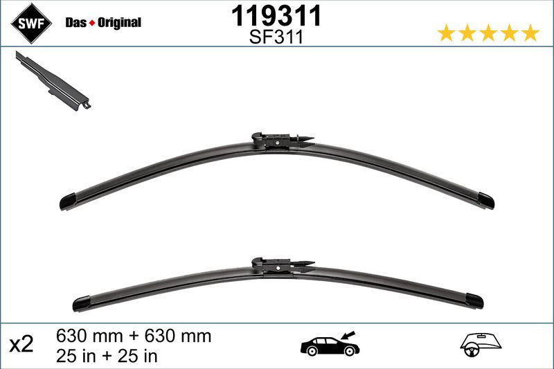 Set lamela stergator SWF Wiper FB OE LHD 630 630 mm