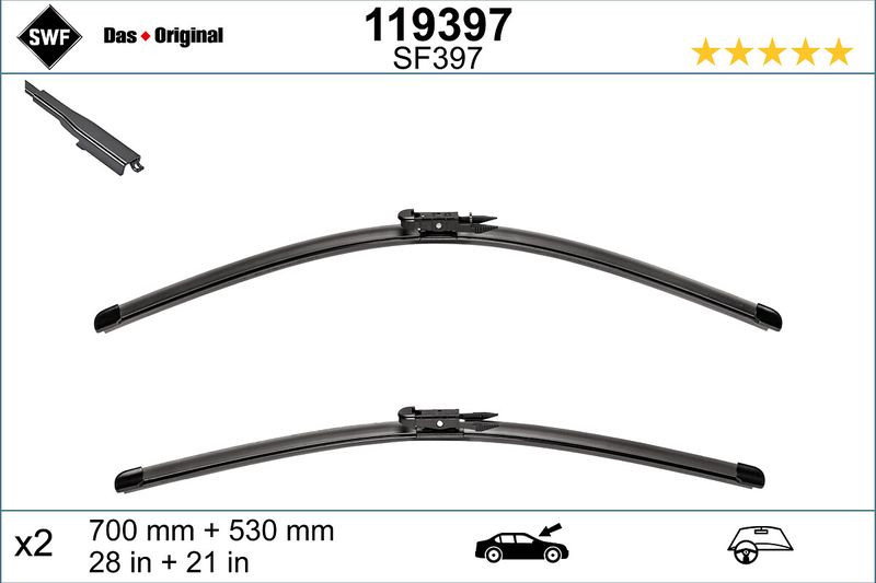 Set lamela stergator SWF Wiper FB OE LHD 700 530 mm