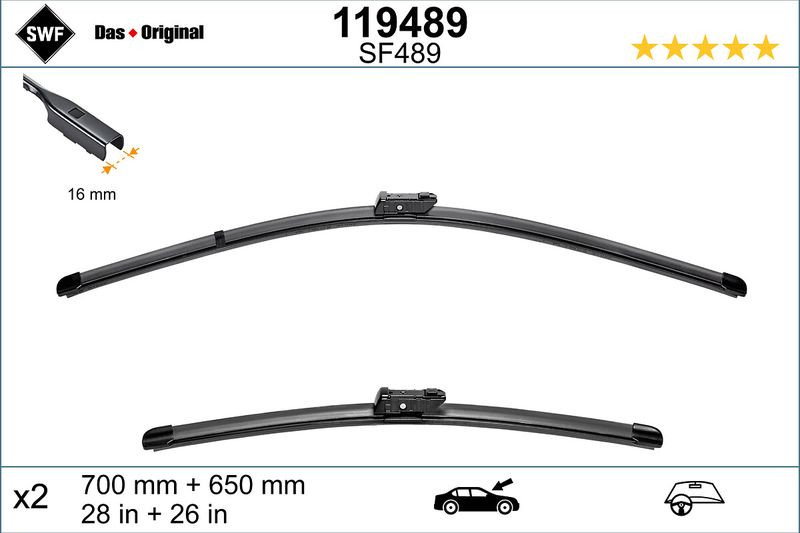 Set lamela stergator SWF Wiper FB OE LHD 700 650 mm