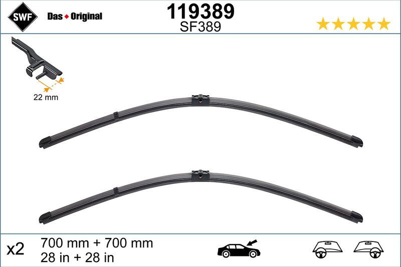 Set lamela stergator SWF Wiper FB OE LHD 700 700 mm