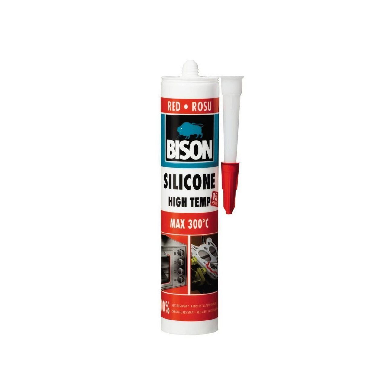 Silicon rezistent la temperaturi ridicate BISON High Temp, rosu, 280ml