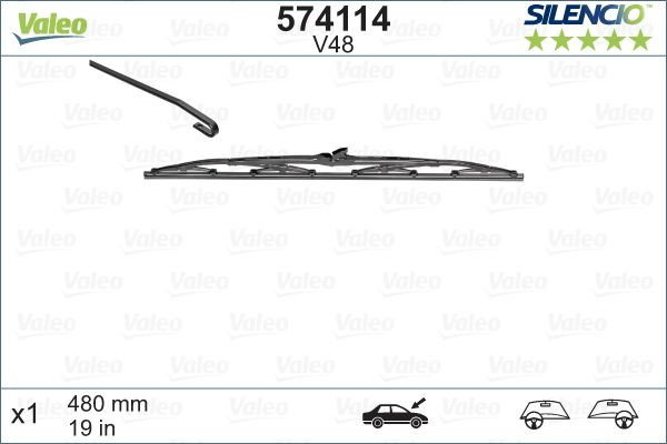 Stergator Valeo Silencio 480mm