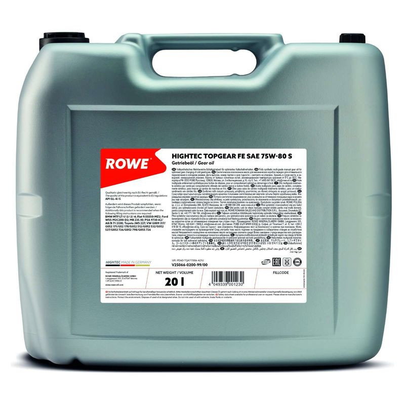 Ulei cutie manuala Rowe HighTec Top Gear FE S 75W80 20L