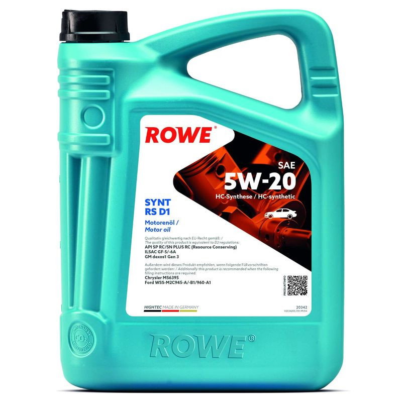 ULEI MOTOR TURISME ROWE HIGHTEC SYNT RS D1 SAE 5W20 5L