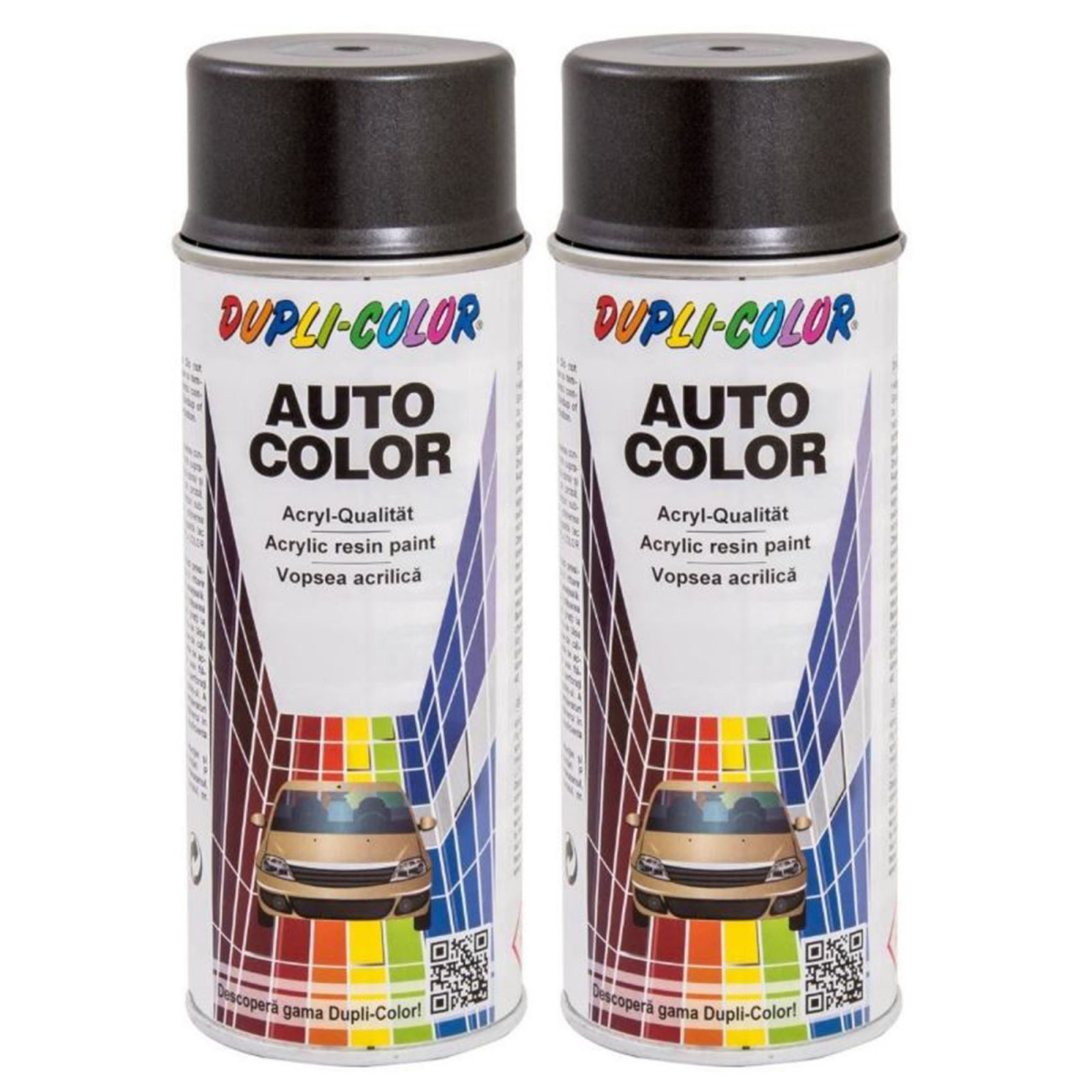 Pachet 2 Vopsea Spray Auto Dupli Color Dacia Gri Carbon Metalizata 350 ml