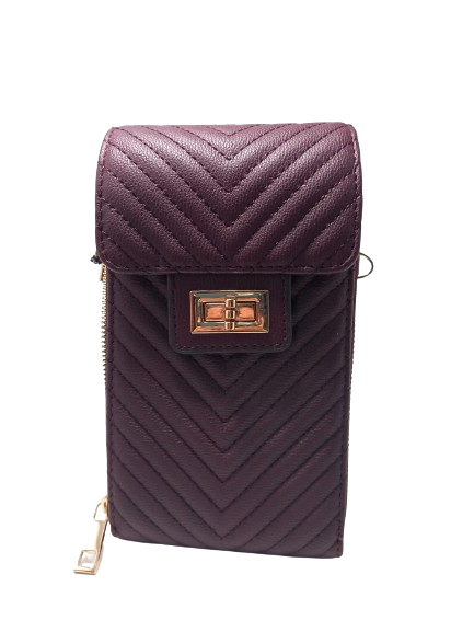 Borseta Chevron  cu design matlasat in V si detalii aurii elegante [4]
