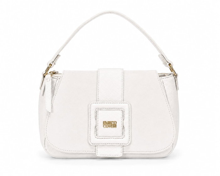 Camille White Gold  – Geanta Dama Bej cu Catarama Mare [1]