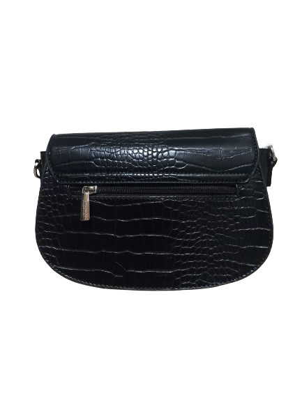 Geanta Crossbody din Piele Ecologica Negru Croco [7]