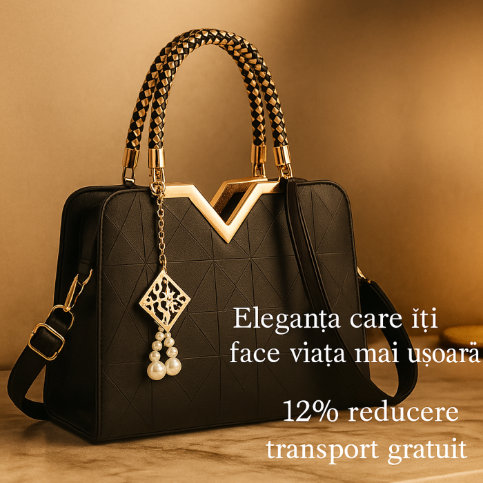 Geanta Dama cu maner gold piele Ecologica Bella [4]