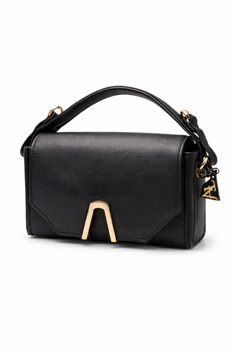 Geanta dama din piele naturala Black Beauty Gold Accent [1]