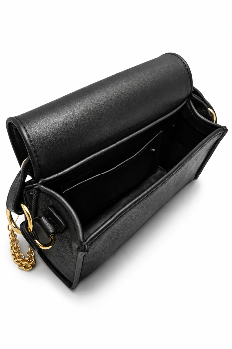 Geanta dama din piele naturala Black Beauty Gold Accent [6]