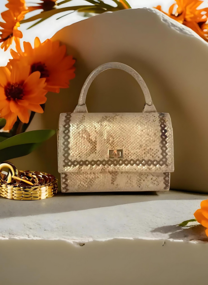 Geanta Aleyna Auriu – Piele Snake, Editie Limitata [4]