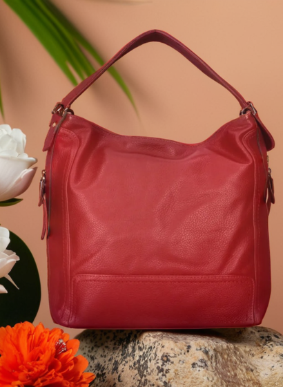 Geanta de Piele Ecologică Burgundy Grace [1]
