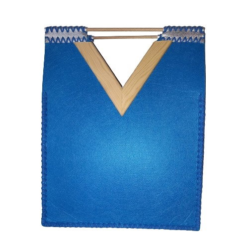 Geanta Casual Handmade Albastra, Lemn Fetru, Unicat [2]
