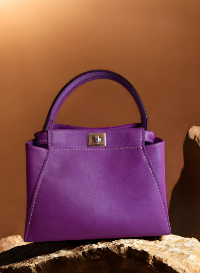 Geanta Dilara Purple din Piele Naturala Lucrata Manual [3]