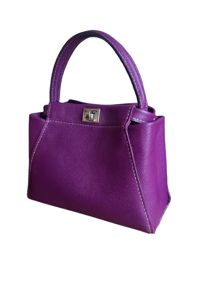 Geanta Dilara Purple din Piele Naturala Lucrata Manual [4]