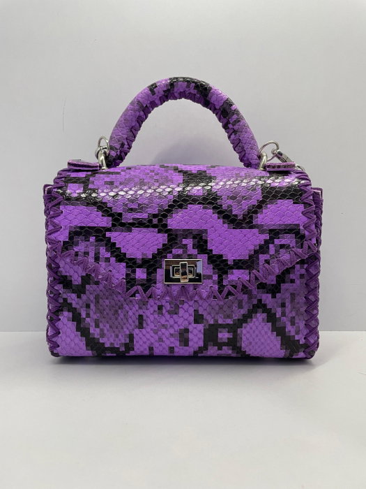 Geanta Piele Handmade Purple Snake [3]
