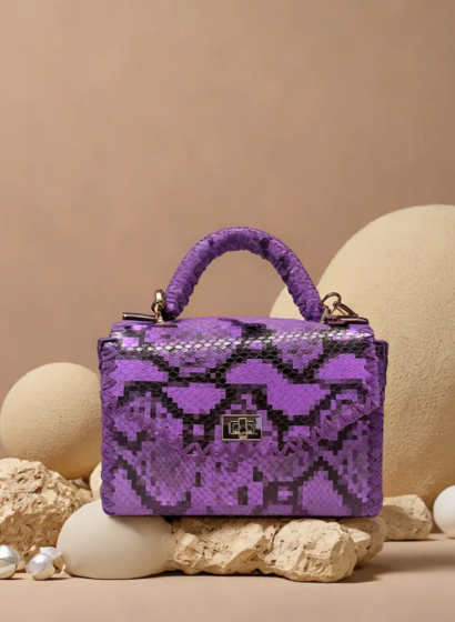 Geanta Piele Handmade Purple Snake [2]