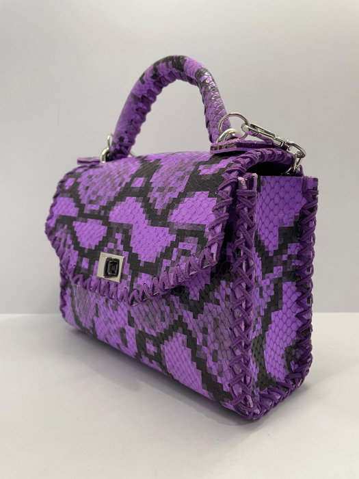 Geanta Piele Handmade Purple Snake [4]