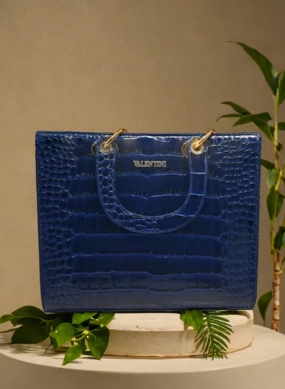 Geanta Royal Blue Croco Chic din piele ecologica [1]