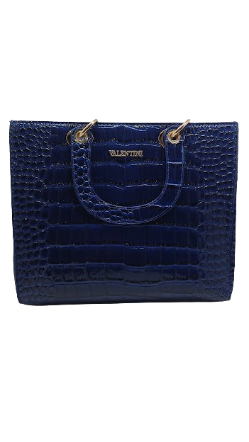 Geanta Royal Blue Croco Chic din piele ecologica [2]
