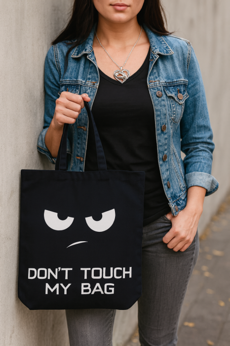 Geanta Shopper Bumbac Reutilizabila Alb Negru Eco-Friendly [2]