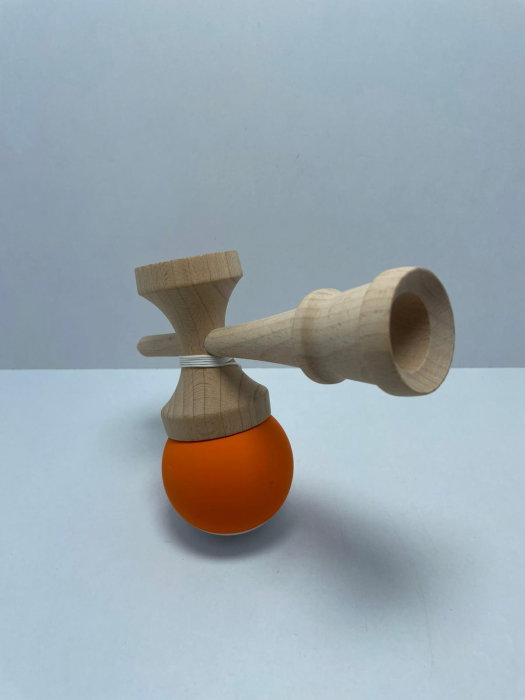 Kendama V3 Balance Hole, Portocaliu 18 cm [4]