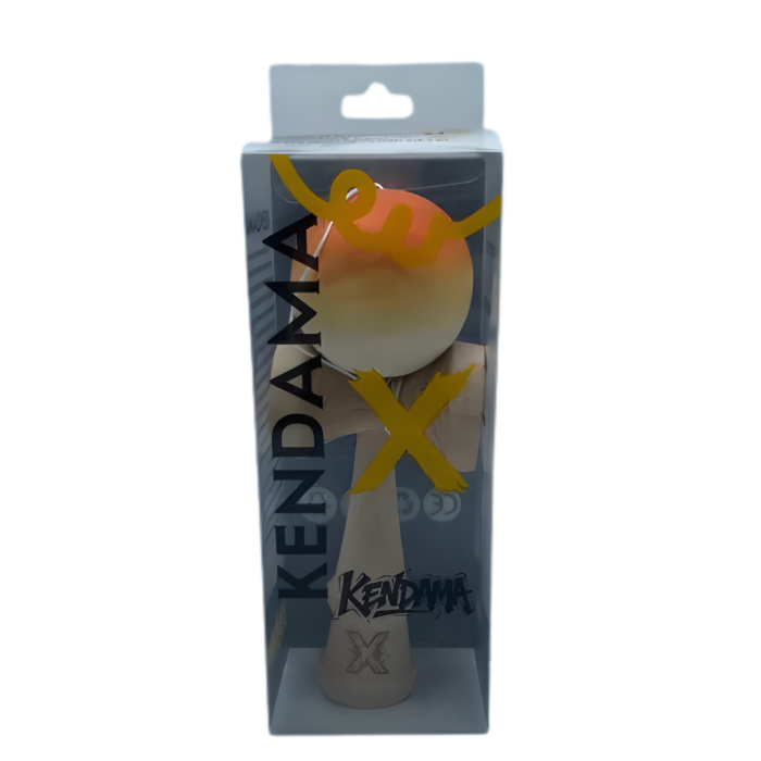 Kendama X Originala Profesionala Flippy 18 cm, Portocaliu-Alb [1]