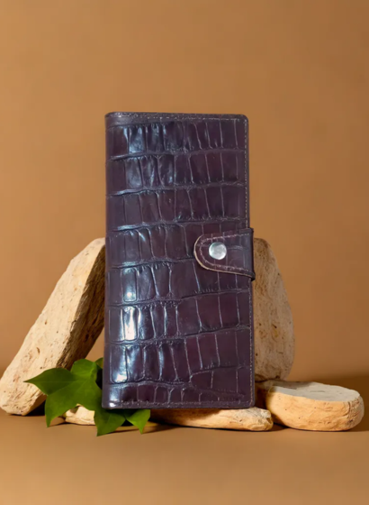 Portofel de Piele Lady Croco Dark Coniac [4]