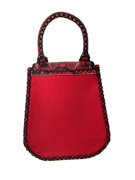 Rucsac Mini Piele si Fetru Snake rosu [4]