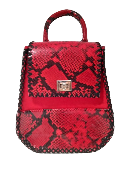 Rucsac Mini Piele si Fetru Snake rosu [1]
