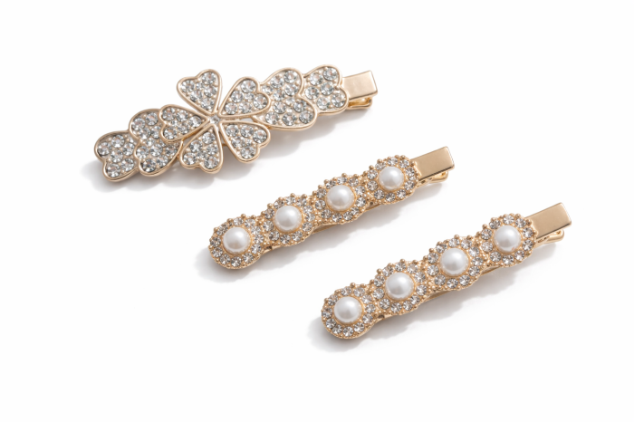 Set 3 Clame de Par, Model Stea si Trifoi, Culoare Gold [1]