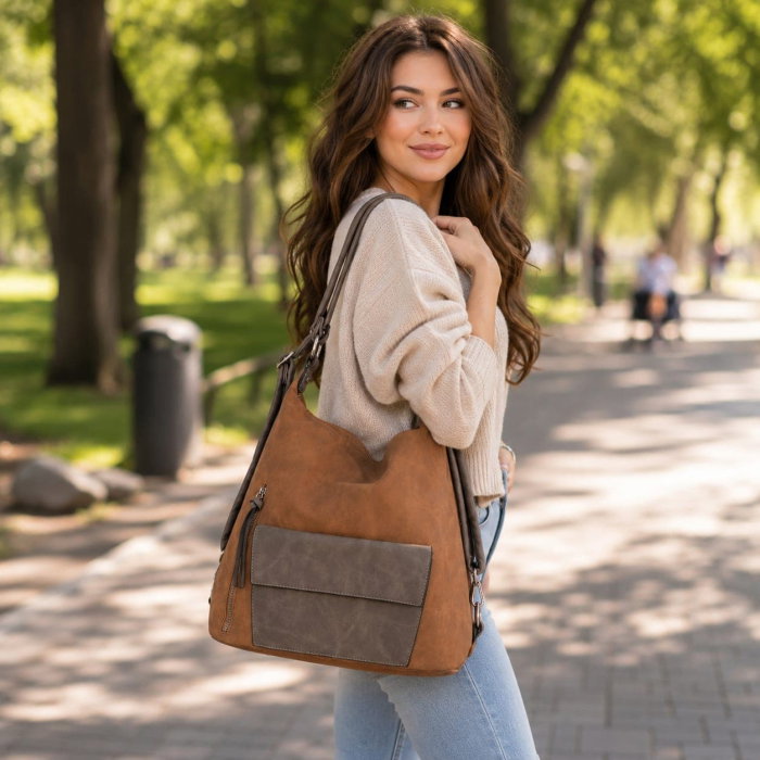 Sienna Storm – Geanta Dama Maro tip Rucsac cu Buzunar Frontal [2]