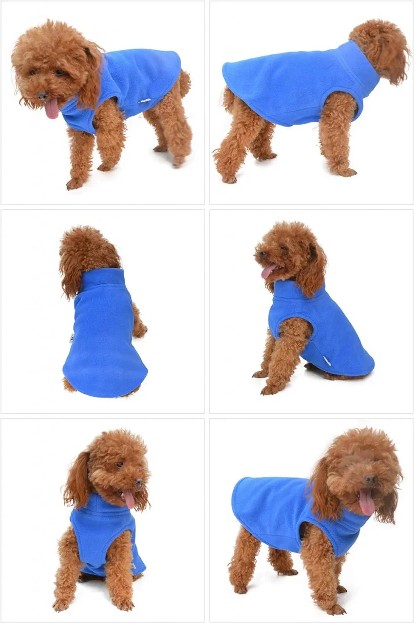 Vesta de Iarna pentru Caini Ultra Warm – Bumbac & Lana, Albastru [1]