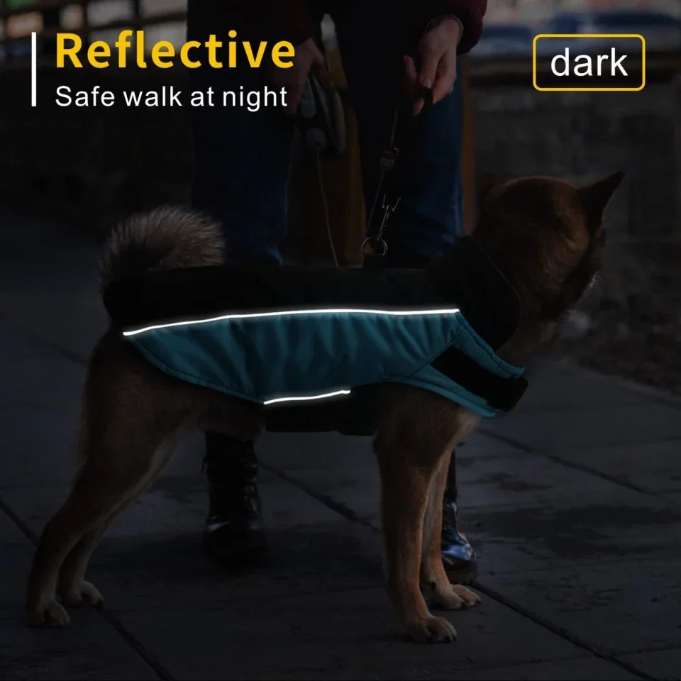Jacheta Reflectorizanta Impermeabila pentru Caini – Negru/Albastru [5]