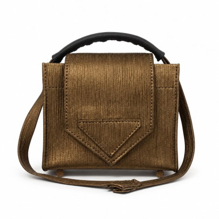 Genti Titi Valenti - Geanta unicat Antique Bronze, piele bronz metalizat, maner 2 in 1, lucrata 100% manual. Piesa mica, eleganta, singura pe lume. Titi Valenti.