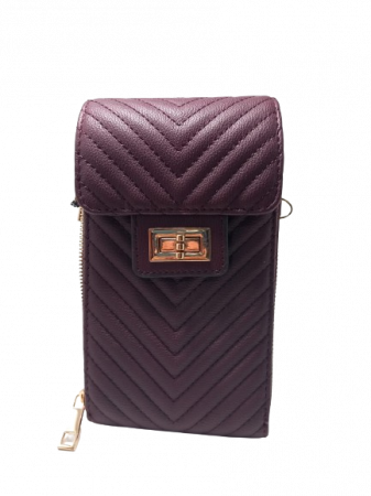 Borseta Chevron  cu design matlasat in V si detalii aurii elegante [3]