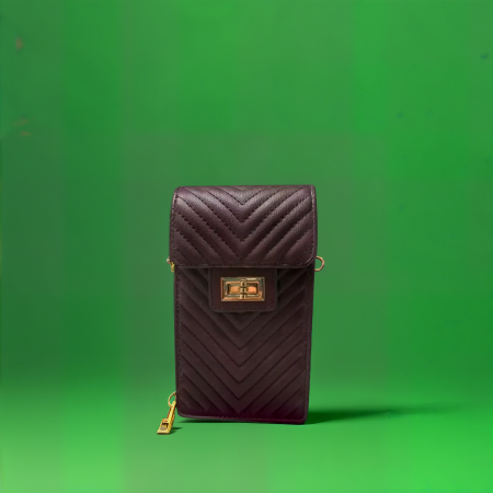 Borseta Chevron  cu design matlasat in V si detalii aurii elegante [4]