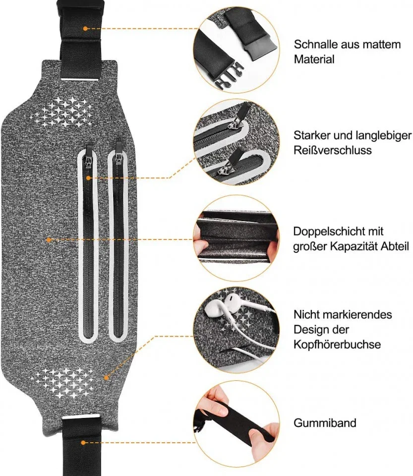 orseta sport gri/negru pentru alergare – vizibilitate [3]