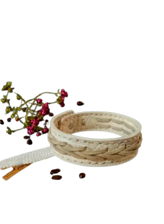 Accesorii - Brățară de Piele Naturala Bej Croco