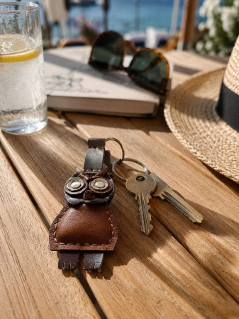 Breloc Bufnita Handmade Piele Naturala Titi Valenti [2]