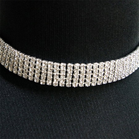 Colier Amelia tip Choker cu strasuri multiple, la baza gatului [3]