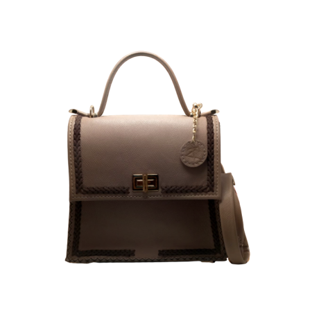 Geanta Ceyda din piele naturala Beige Choco