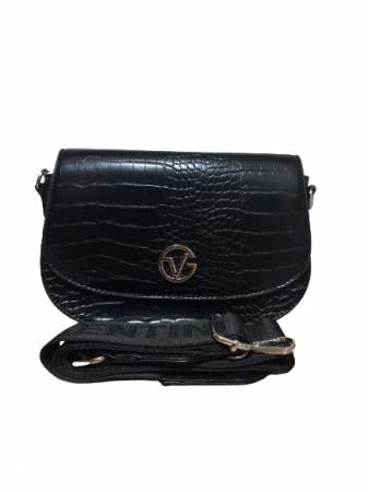 Geanta Crossbody din Piele Ecologica Negru Croco [5]