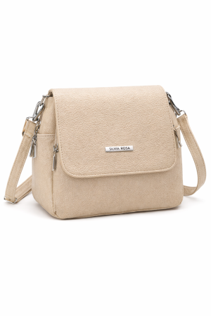 Geanta Dama Amber Crossbody Piele Ecologica, Beige