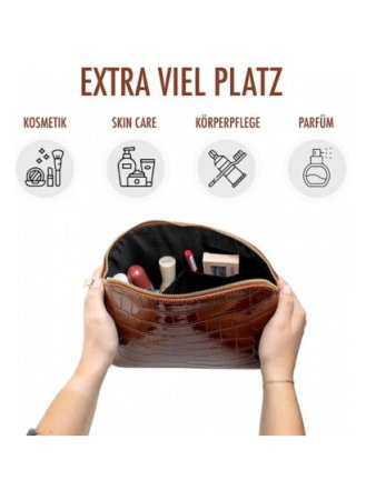Geanta de Cosmetice , Piele ecologica Maro [4]