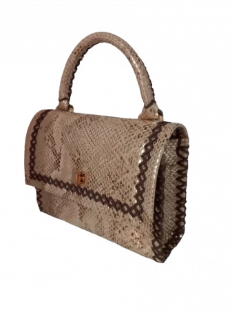 Geanta Aleyna Auriu – Piele Snake, Editie Limitata
