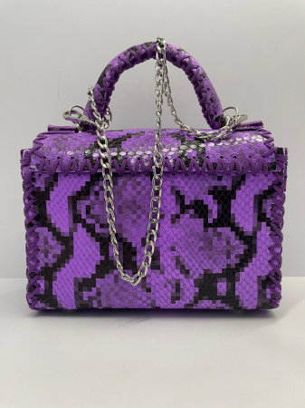 Geanta Piele Handmade Purple Snake [4]