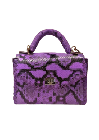 Geanta Piele Handmade Purple Snake